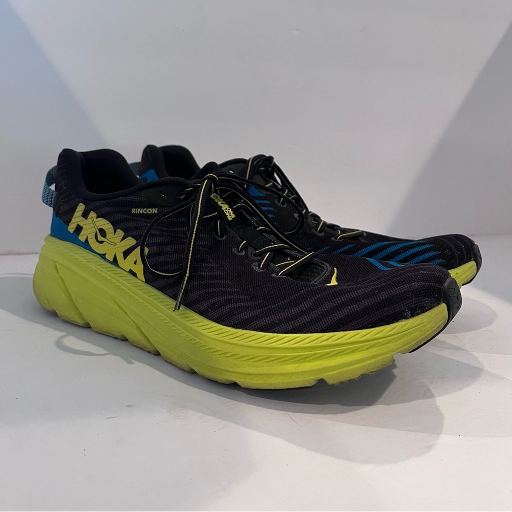 Men’s US 11 Hoka One One Rincon Black Citrus Running Sneakers 1102874 BCTRS - Picture 8 of 16